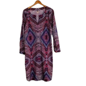 Anne Klein Long Sleeve Dress - Multicolor Pattern